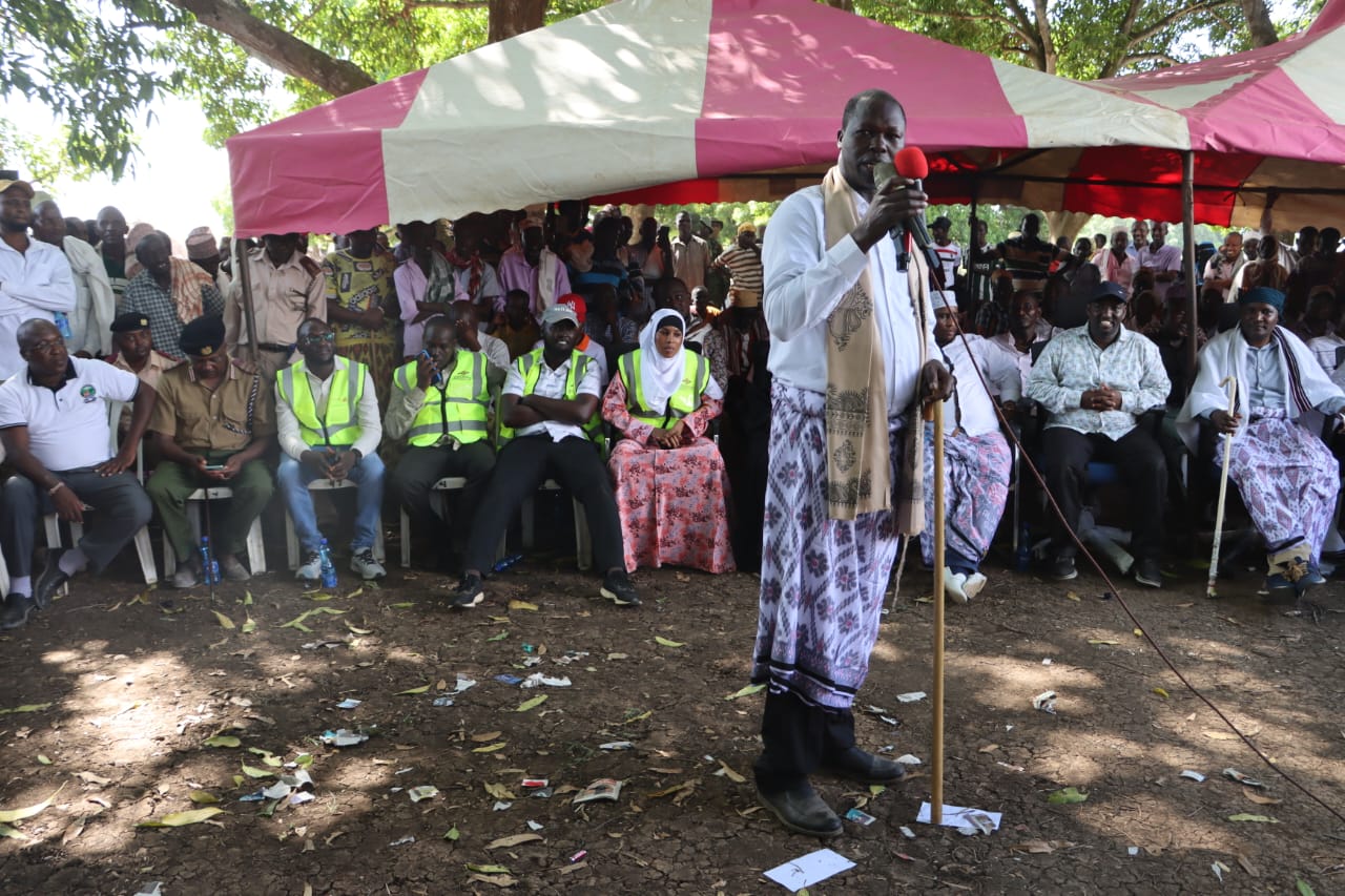 PS Arumonyang at the ground breaking ceremony, Garsen Constituency