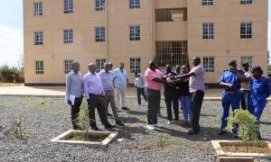 Langas Police Station housing units handover team 